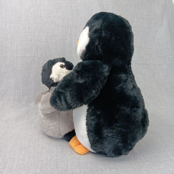 The Bearington Collection Penguin Pair Mom and Baby 10in Plush Stuffed Animal - Picture 3 of 11
